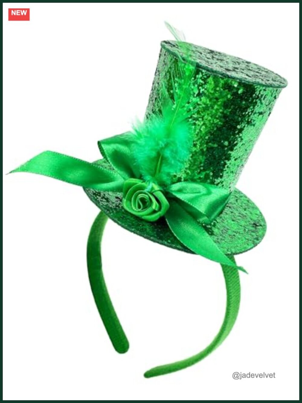 Mini Top Hat Headband Sequin Fascinator with Feather